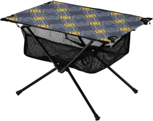 Bolaz Outdoor Folding Portable Picnic Camping Table-Vintage Yellow Check Pattern,Storage Mesh for Camping Gear Accessories, Hiking, Mountaineering, Outdoor Travel