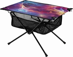 Bolaz Outdoor Folding Portable Picnic Camping Table-Art Colorful Pattern5,Storage Mesh for Camping Gear Accessories, Hiking, Mountaineering, Outdoor Travel