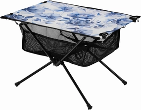 Bolaz Outdoor Folding Portable Picnic Camping Table-Blue Rose Print 6,Storage Mesh for Camping Gear Accessories, Hiking, Mountaineering, Outdoor Travel