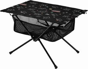 Bolaz Outdoor Folding Portable Picnic Camping Table-Cartoon Black cat pattern6,Storage Mesh for Camping Gear Accessories, Hiking, Mountaineering, Outdoor Travel