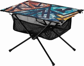 Bolaz Outdoor Folding Portable Picnic Camping Table-Colorful Geometric Stripes,Storage Mesh for Camping Gear Accessories, Hiking, Mountaineering, Outdoor Travel