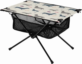 Bolaz Outdoor Folding Portable Picnic Camping Table-Dachshund Puppy Dog,Storage Mesh for Camping Gear Accessories, Hiking, Mountaineering, Outdoor Travel
