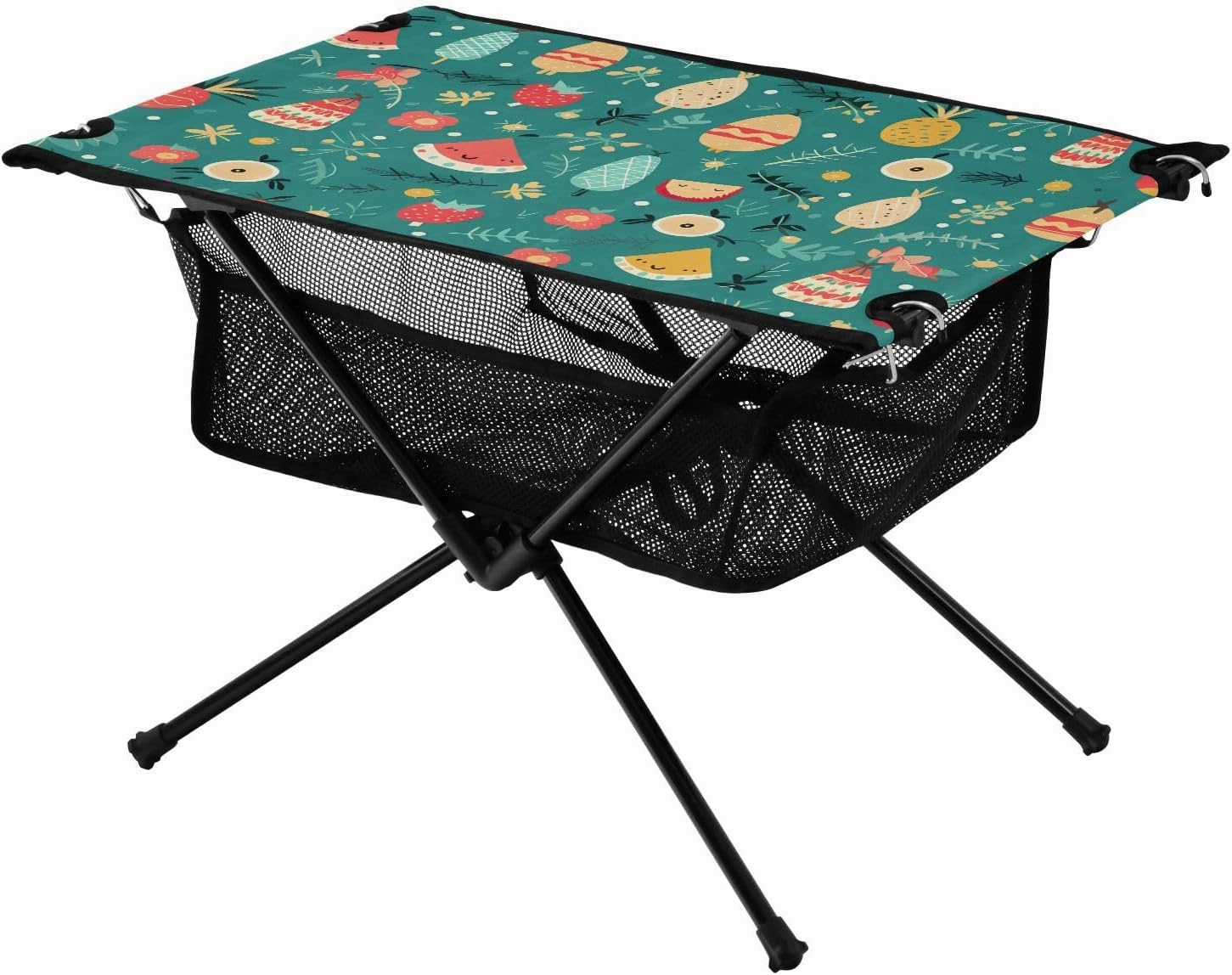 Bolaz Outdoor Folding Portable Picnic Camping Table-Fruit Paterrn 2,Storage Mesh for Camping Gear Accessories, Hiking, Mountaineering, Outdoor Travel