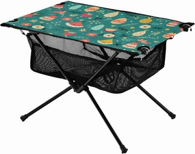 Bolaz Outdoor Folding Portable Picnic Camping Table-Fruit Paterrn 2,Storage Mesh for Camping Gear Accessories, Hiking, Mountaineering, Outdoor Travel