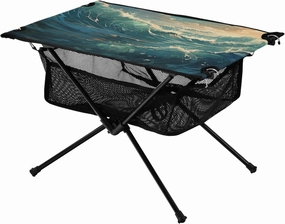 Bolaz Outdoor Folding Portable Picnic Camping Table-Sea Wave10,Storage Mesh for Camping Gear Accessories, Hiking, Mountaineering, Outdoor Travel