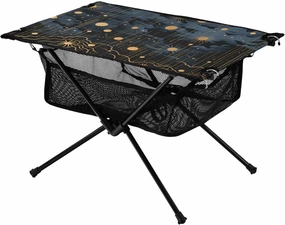 Bolaz Outdoor Folding Portable Picnic Camping Table-Starry Sky Art,Storage Mesh for Camping Gear Accessories, Hiking, Mountaineering, Outdoor Travel