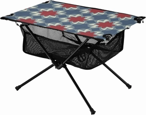 Bolaz Outdoor Folding Portable Picnic Camping Table-Vintage Red Flower Pattern,Storage Mesh for Camping Gear Accessories, Hiking, Mountaineering, Outdoor Travel