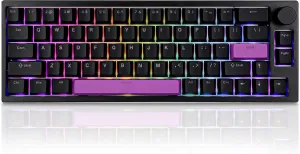 BOYI 66Pro Rapid Trigger Magnetic Switch 65% Mechanical Keyboard,Hall Effect Gasket-Mounted RGB HotSwap Hyper-Fast Adjustable Actuation Wired Compact Gaming Keyboard with Knob(Black)