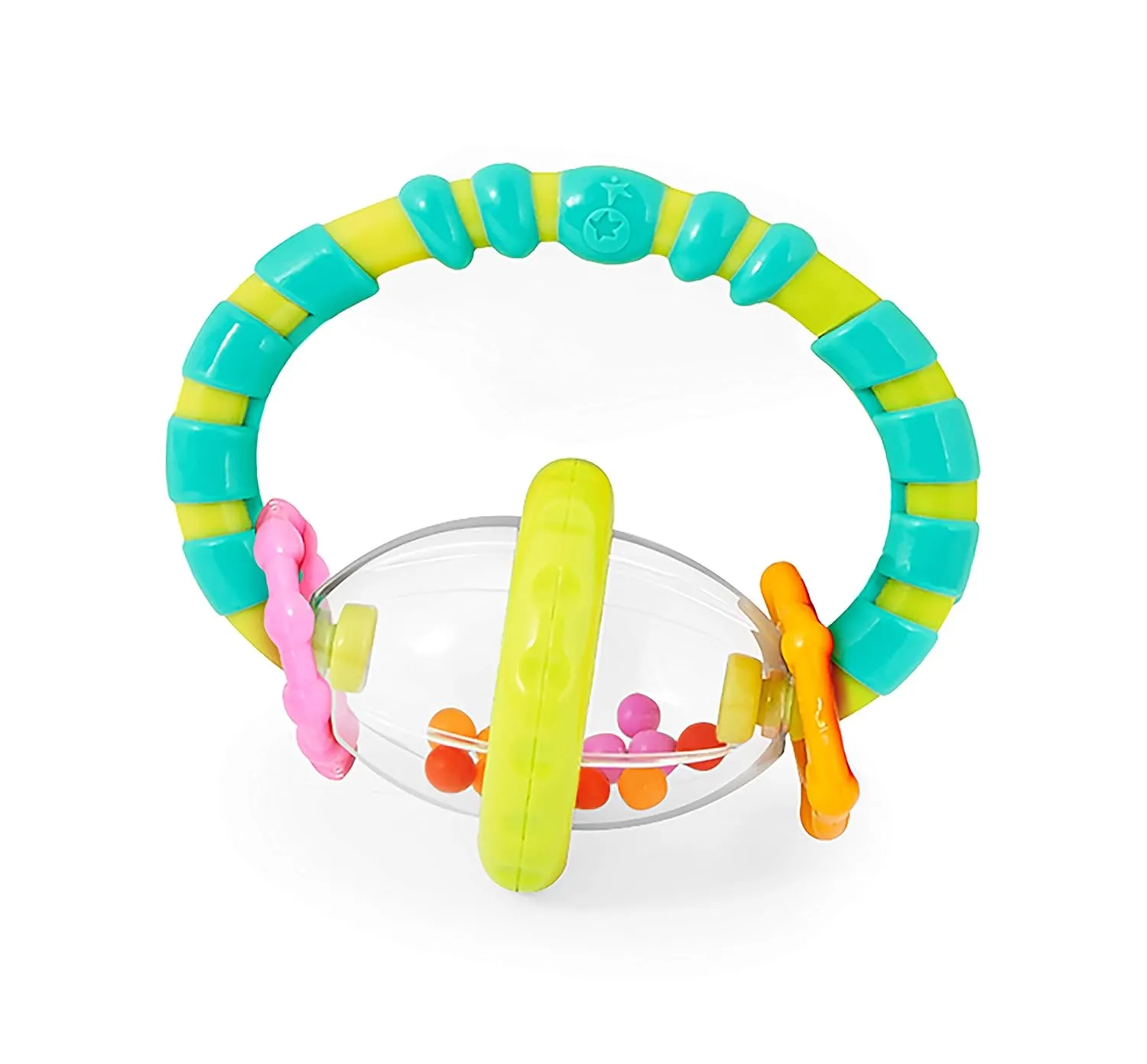 Bright Starts Little Shakers 6pc Gift Set, Easy-Grasp Oball Technology, Baby Rattles, Balls and Teethers, On-The-Go Toys, Lightweight, Unisex, Newborn 