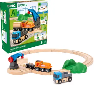 BRIO World – 36028 Starter Lift & Load Set | Toy Train Set for Kids Ages 3 Years and and Up