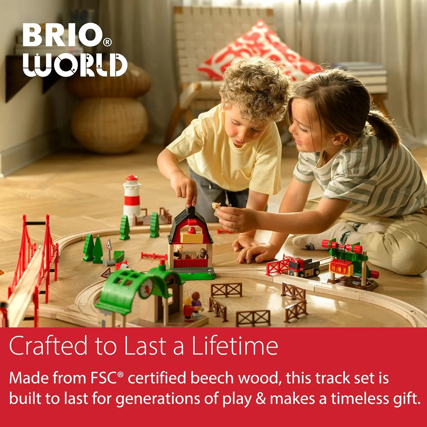 BRIO World Freight Battery Engine - Battery-Operated Toy Train for Wooden Tracks - Powerful Motorized Train Engine Pulls The Longest Sets - Works with All Railway Sets - Ages 3 & Up