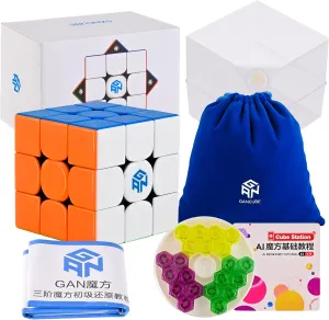 BroMocube Gan 356 M Speed Cube 3x3 Stickerless Puzzle Cube Gan 356M 3x3x3 Magnetic Magic Cube (Standard Version)