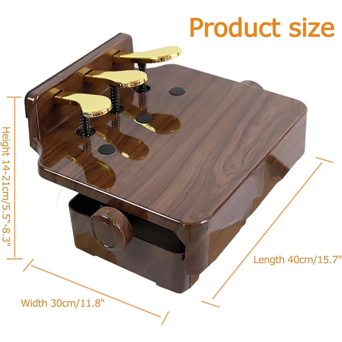 Buhelyc Piano Auxiliary Pedal, Height Adjustable Piano Pedal Extension for Children, 3 Pedal Design, Piano Teaching Auxiliary Accessories, Suitable for Ages 4 to 12 (Color: C)