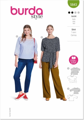 BURDA Top Sewing Pattern, Multicolor