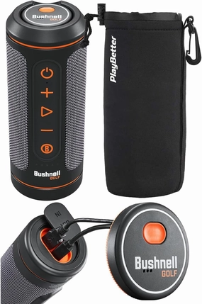 Bushnell Wingman 2 Golf Speaker with GPS (2024) | Remote Controlled Voice GPS Distances, Music, 40,000  Courses, BITE Magnetic Cart Mount - Bundle with PlayBetter Protective Wingman Pouch