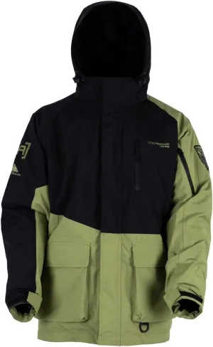 by Clam Delta Float Parka – Waterproof, Insulated Ice Fishing Jacket with MotionFloat Technology – Drab Green/Black (Large)