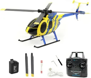 C184 RC Helicopter with 6-Axis Gyro, 4CH One-Key Takeoff/Landing Remote Control Helicopter with Altitude Hold & Optical Flow Positioning - RTF