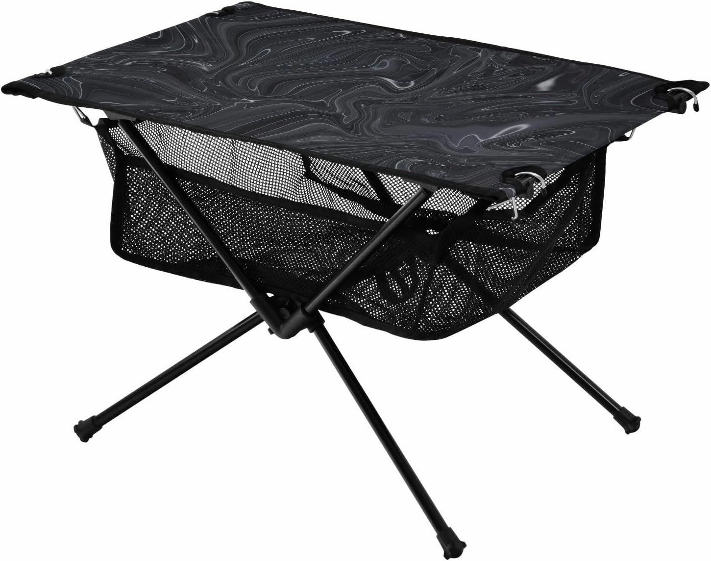 Camping Table Folding Camp Table Camping Tables with Carry Mesh Bag Portable Outdoor Table for Travel Picnic Beach Party BBQ 23.6x15.7inches Black Texture