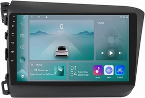 Car Radio Stereo for Honda Civic 2012-2015, Android 10 GPS Navigator with 9inch Touch Screen, Carplay, Mirror Link, Quad-core, AM FM Radio, RDS, DSP, SWC, 2 USB,2GB   32GB, WiFi, Backup Camera