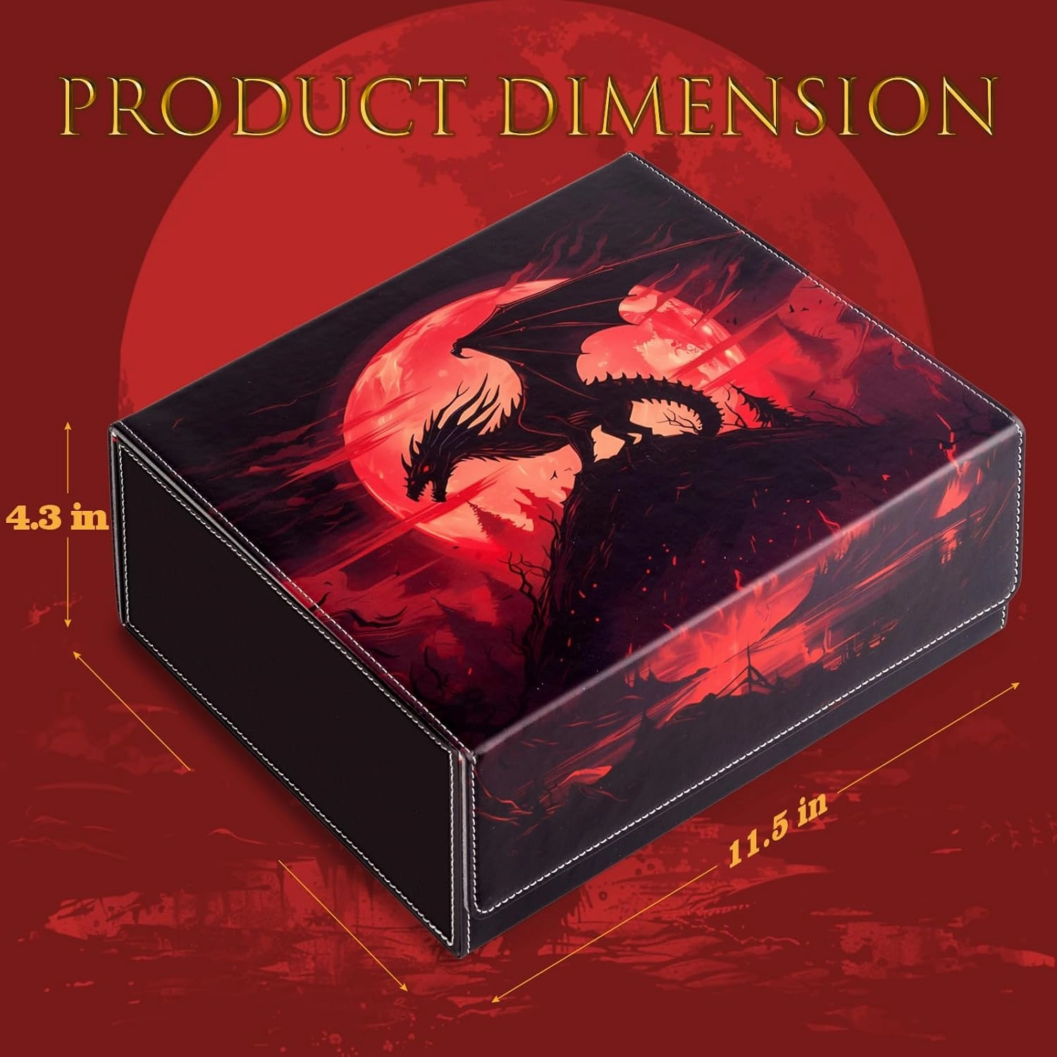 Card Deck Box compatible with MTG Card - Holds 1800  Cards, Card Deck Case, Card Storage Box fits TCG/PTCG/YGO Cards and Sport Cards with 10 Dividers - Bloodmoon Drake