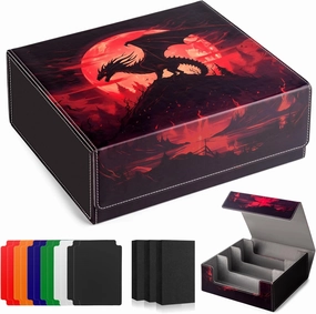 Card Deck Box compatible with MTG Card - Holds 1800  Cards, Card Deck Case, Card Storage Box fits TCG/PTCG/YGO Cards and Sport Cards with 10 Dividers - Bloodmoon Drake