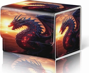 Card Deck Box for MTG Cards Fits 100  Single Sleeved Cards,Strong Magnetic Game Card Storage Box for MTG/TCG/CCG and other Trading Cards-Dragon