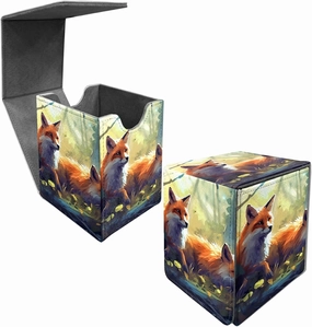Card Deck Box Trading Cards with Strong Magnet Wild Foxes Theme Commander Deck Box Card Storage Box Magic Premium Card Storage Box Case Cover for TCG CCG Magic Cards