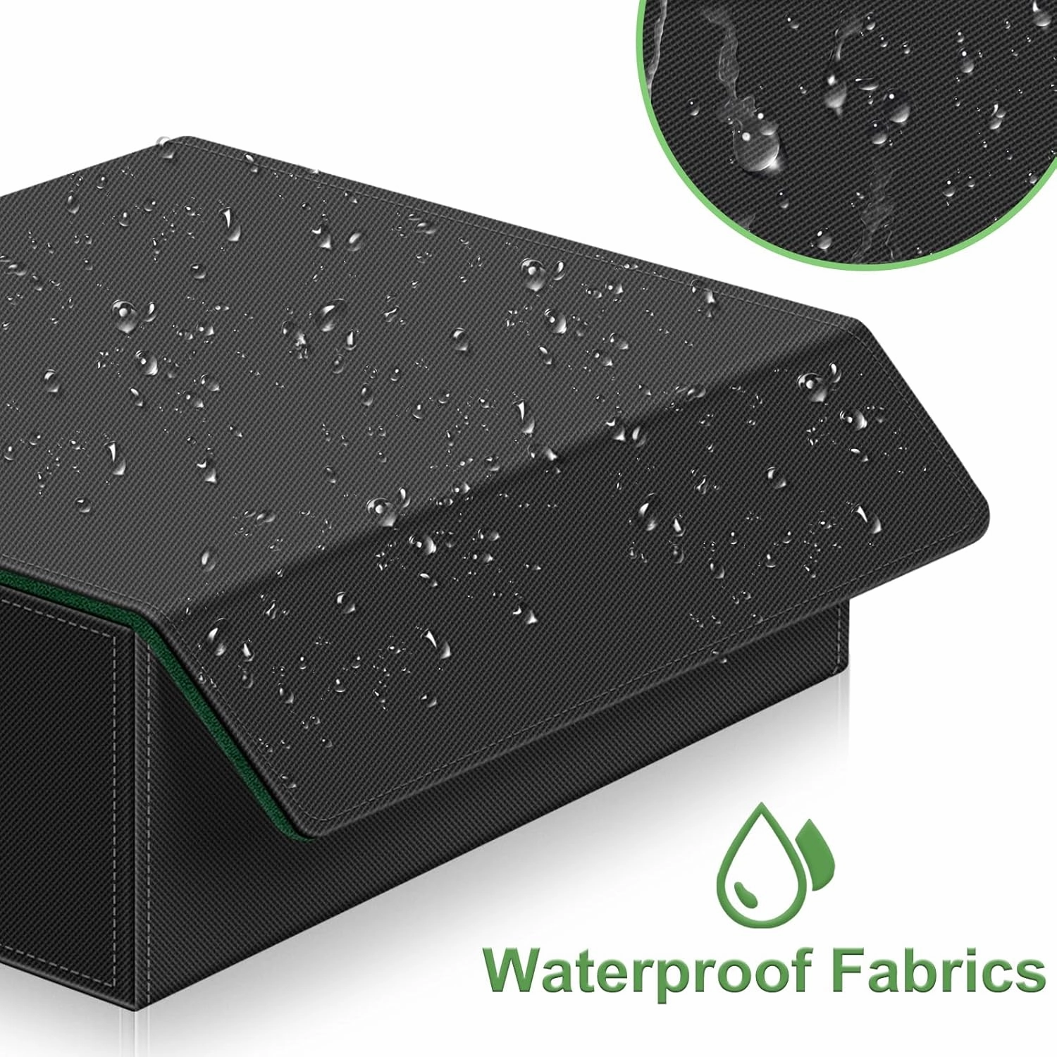 Card Deck Case for Trading Cards,Card Storage Box Holds 1800  Single Sleeved Cards,PU Leather Magnetic Closure Commander Card Boxes Magic Card Holders Fit for Game Cards and Sport Cards (Black&Green)