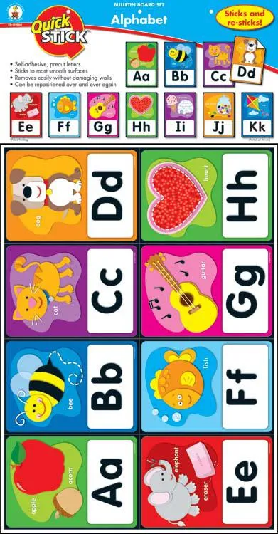 Carson Dellosa Alphabet Quick Stick Bulletin Board Set
