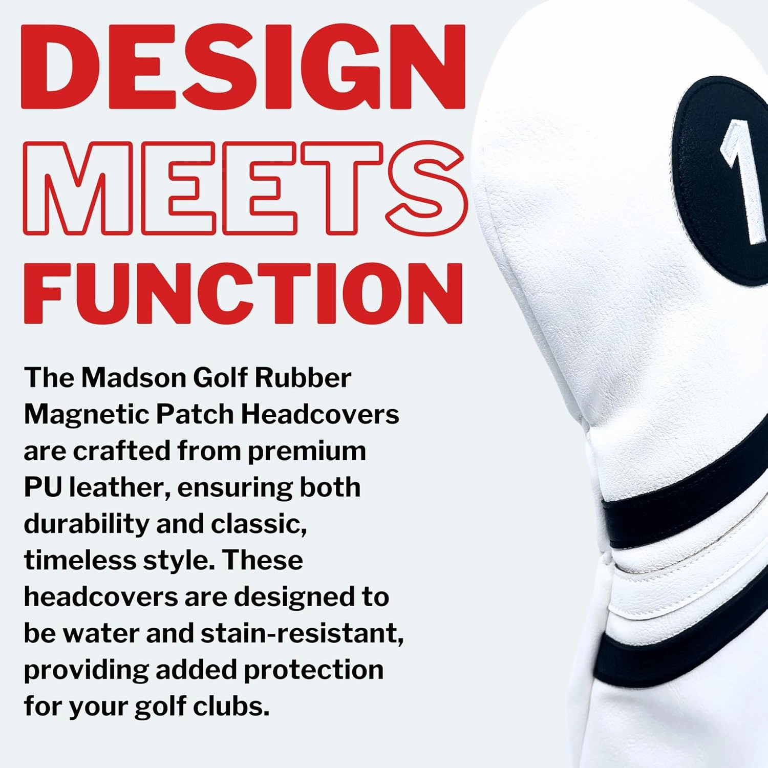Cart Magnet Headcovers - Stylish & Protective Club Covers for Golf Clubs, with Rubber Cart Magnet for Secure Positioning and Quick Access, Magnetic Golf Accessories, Golf Cart Accessories