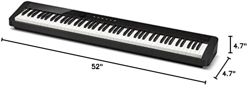Casio PX-S1100 Privia Digital Piano - Black Bundle with Adjustable Stand, Bench, Sustain Pedal, Instructional Book, Online Lessons, Instructional DVD, and Austin Bazaar Polishing Cloth