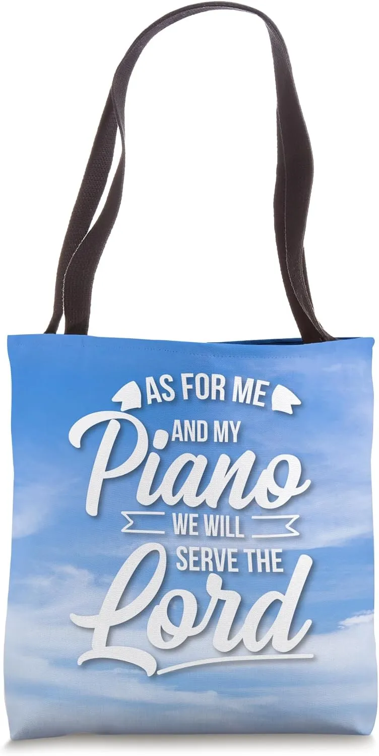 Christian Piano Player Design Serve The Lord Pianist Gift Tote Bag