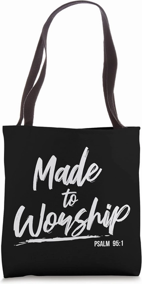 Christian Worship Leader Faith & Praise Psalm Verse Gift Tote Bag
