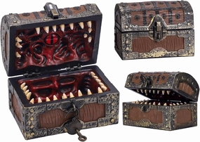 Christmas Mimic Chest Dice Box DND Dice Holder DND Dice Case Storage Box for Dungeons and Dragons Players Dungeons & Dragons Gifts Brown Red