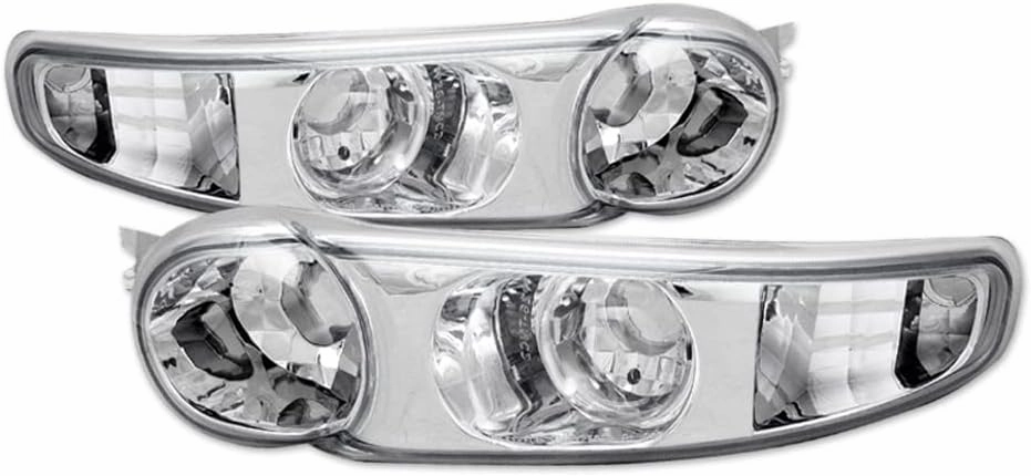 Chrome Clear Housing Front Bumper Turn Signal Lights Parking Lamps jy Compatible With 01-06 GMC Yukon Sierra Denali / 2007 Classic