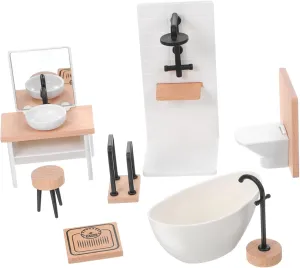 Ciieeo 1Set Miniature Dollhouse Bathroom Set Modern Accessories with Bathtub Toilet Sink for Creative Play Detailed Design Safe Materials for Imaginative Fun
