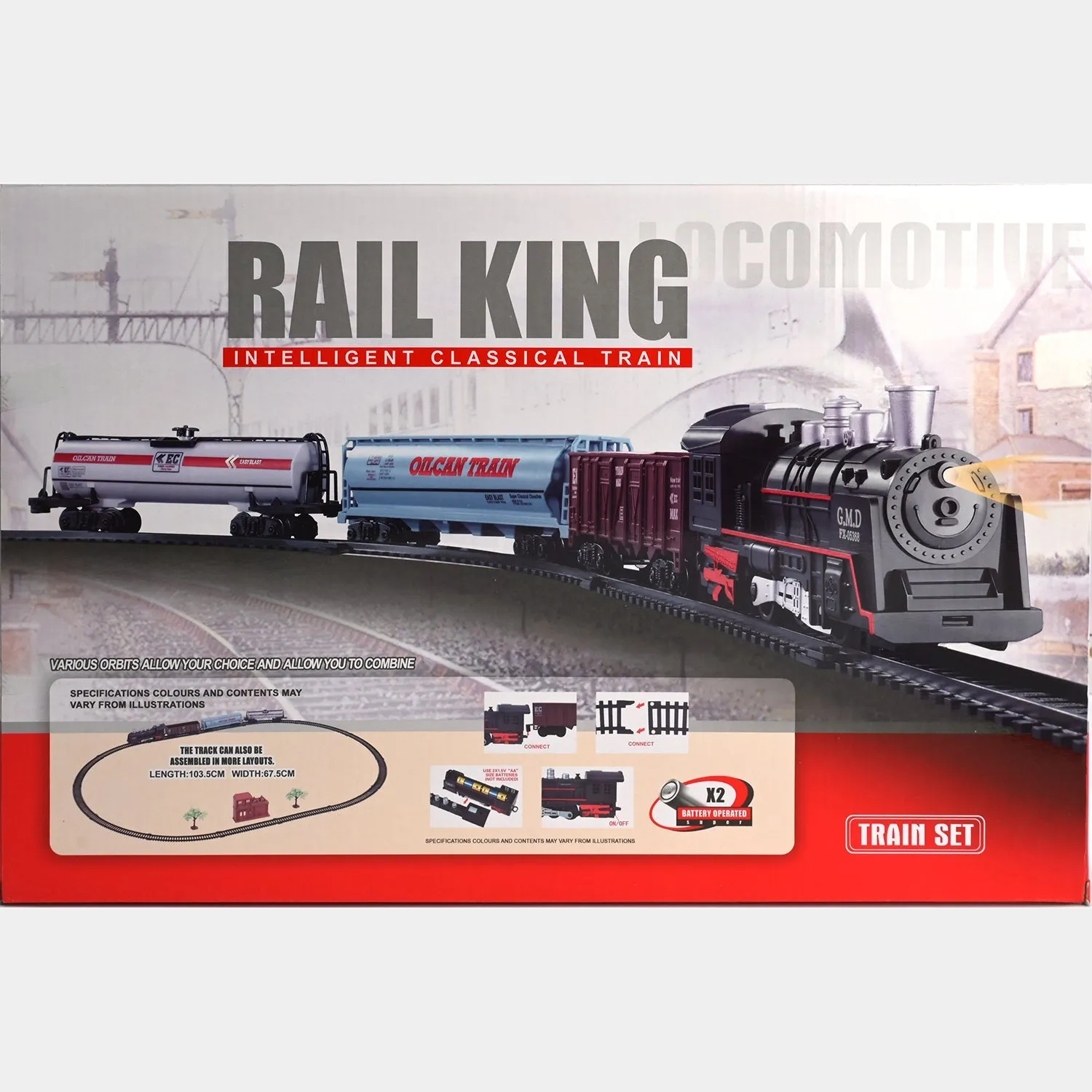 Classic Train Set with Track for Kids