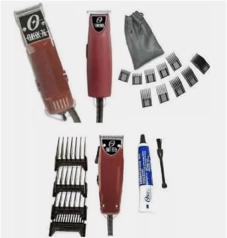 Classic 76 Hair Clipper with Fast Feed and T-Finisher with a 10 Piece Comb Set Ultimate Complete Package. Made in USA.