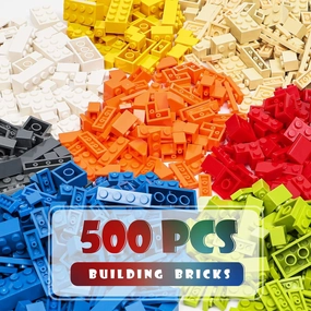 Classic Building Bricks Set, 500 Pieces Basic Building Blocks, STEM Creative Compatible with All Major Brands, Ideal Educational Toy for Kids Teens