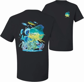 Classic Fresh Mahi Classic Nautical Fish Fishing Front and Back Men's T-Shirt