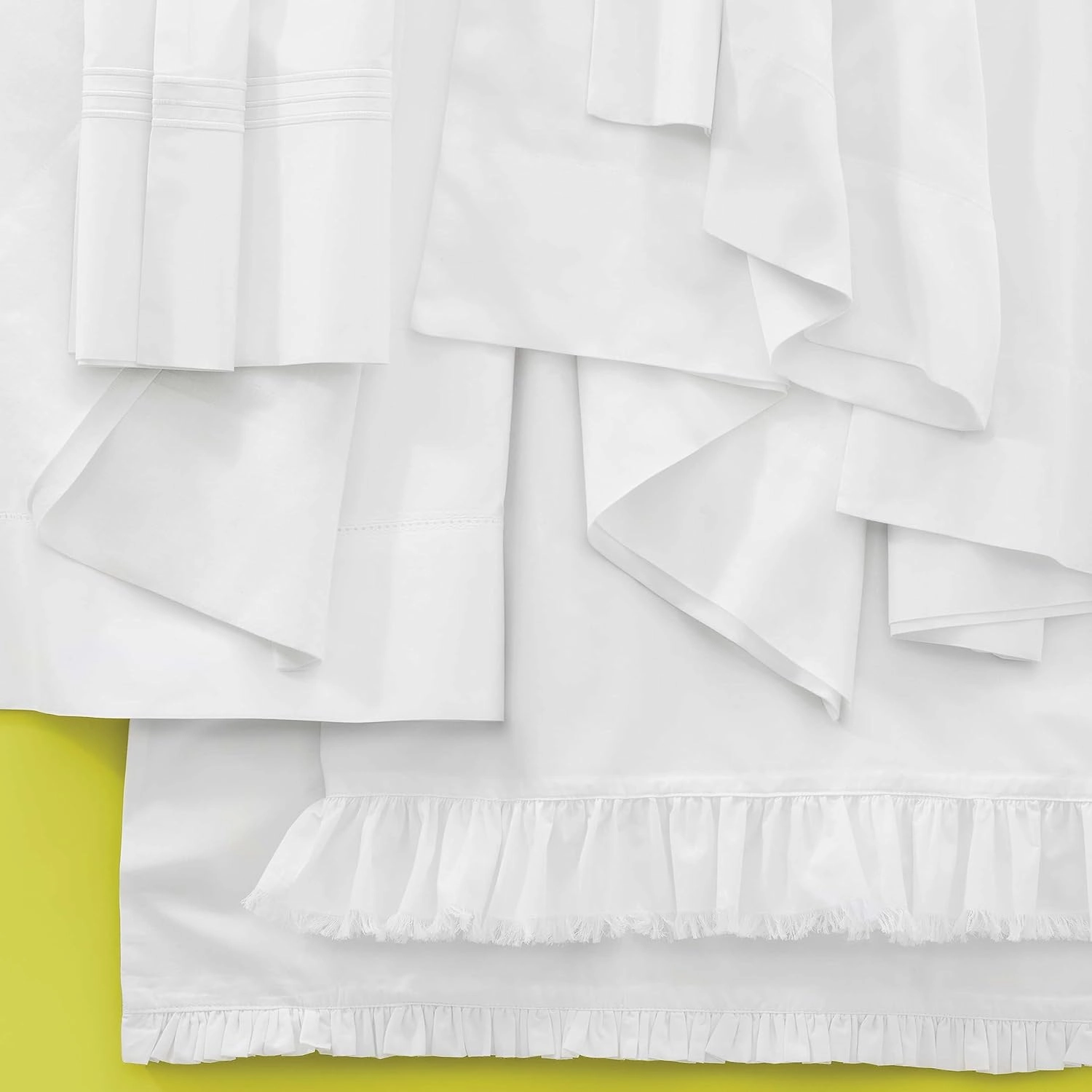 Classic Hemstitch White Sheet Set, Queen Size, White Solid Pattern