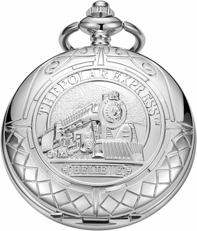 Classic Silver Mechanical Pocket Watch, Roman Numerals Silver Pocket Watch with Chain Box for Men