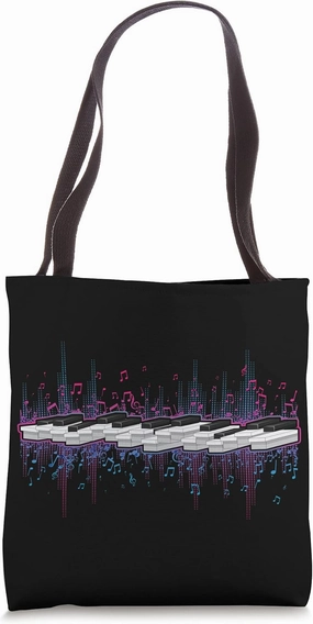 Classical Music Notes Pianist Keyboard Piano Player Piano Tote Bag