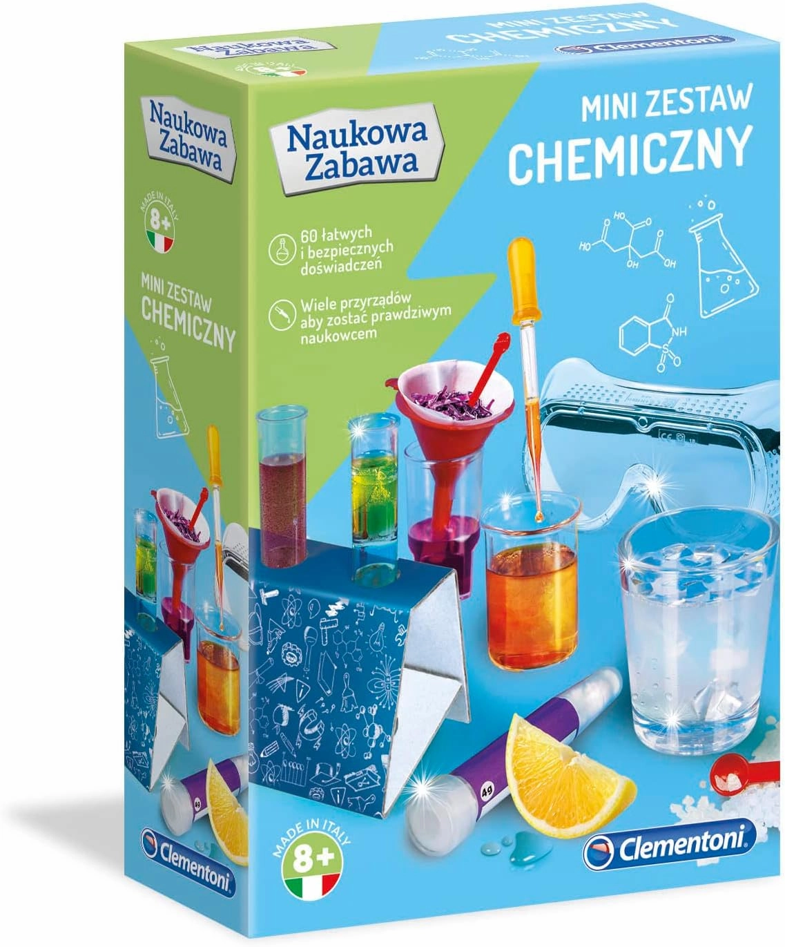 Clementoni - 60952 - Scientific Fun Lab Mini Chemical Set for Children from 8 Years Poland Version