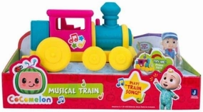 CoComelon Official Musical Vehicle Collection - School Bus, Family Fun Car, Alphabet Train & Tractor Toys