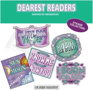 Coloring Broadway - Inspired by Dearest Readers Broadway Theater Stickers (Set of 5), Musical Merchandise, Die-Cut & Bubble Free Vinyl Stickers, Ideal Gift for Theater Lovers