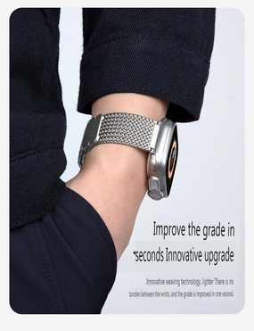 Compatible with Apple Watch Bands 40mm 38mm 41mm 44mm 45mm 42mm 49mm Stainless steel braided magnetic suction chain smart watch strap