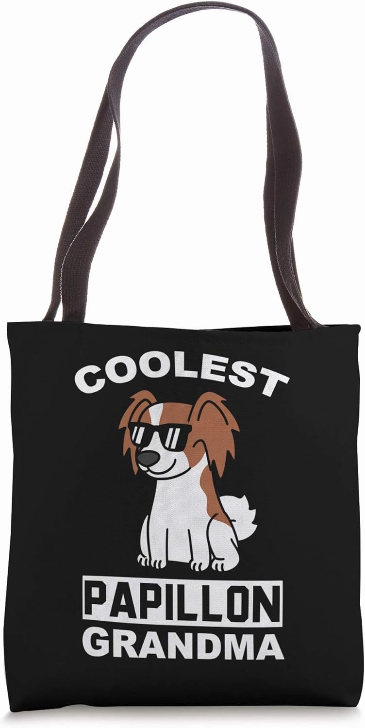 Coolest Papillon Grandma Dog Tote Bag