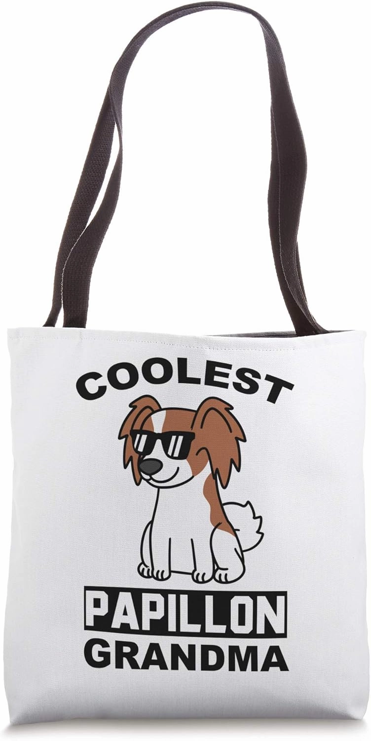 Coolest Papillon Grandma Dog Tote Bag