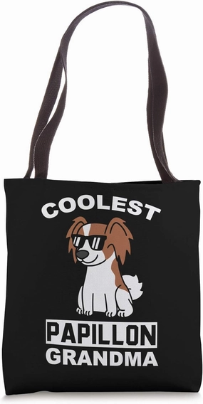 Coolest Papillon Grandma Dog Tote Bag